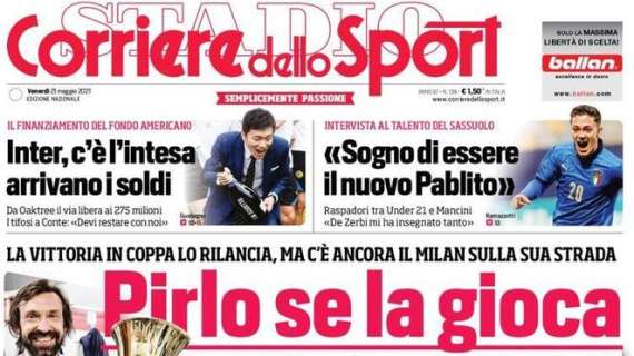 Il Corriere dello Sport in prima pagina: “Inter, c’è l’intesa: arrivano i soldi”