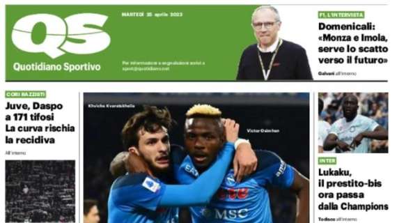 Qs in prima pagina: "Lukaku all'Inter, tutto passa dalla Champions"