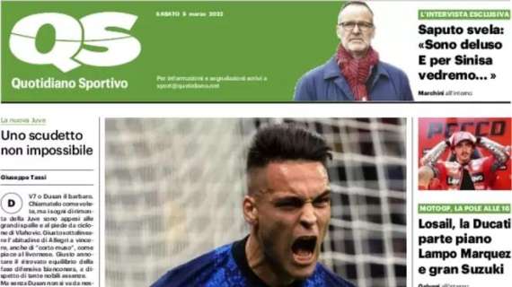 Il QS in prima pagina: "Torna il Toro, Inter in vetta"