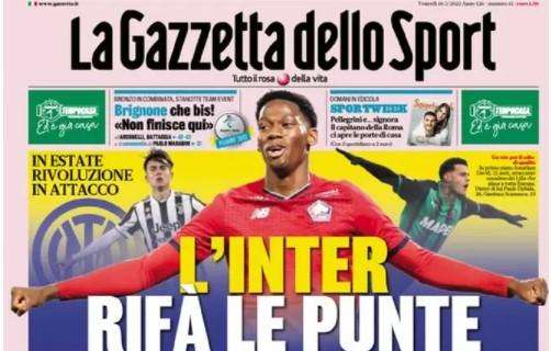 La Gazzetta dello Sport in apertura: "L'Inter rifà le punte"