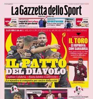 L'apertura della Gazzetta dello Sport: Acerbi: "Dal tumore all'Inter. E in Champions possiamo stupire"