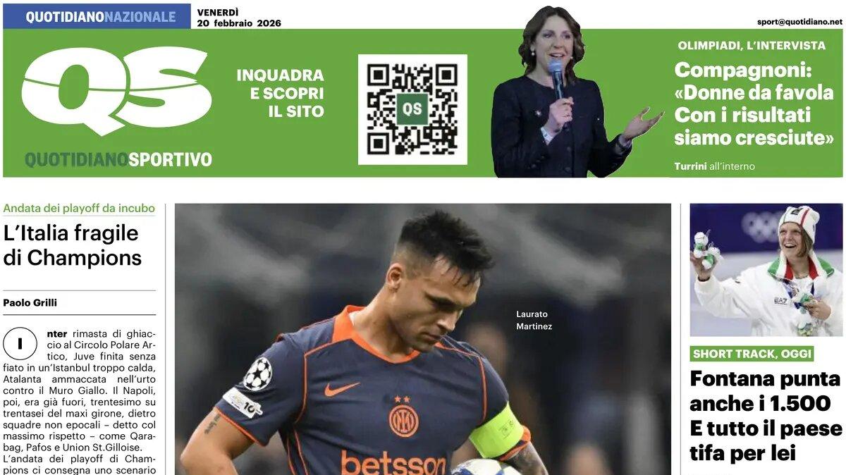 "Inter al bivio, ansia Lautaro": la prima pagina del QS dopo il problema del capitano