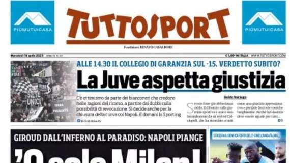 La prima pagina di Tuttosport: "Inter a nervi tesi, zuffa alla Pinetina"