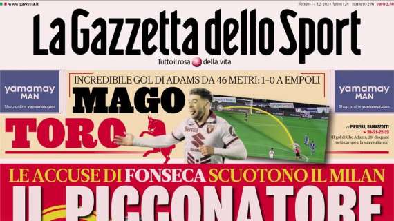 Fonseca piccona il Milan, incubo Haaland per l'Italia. Le prime pagine del 14 dicembre