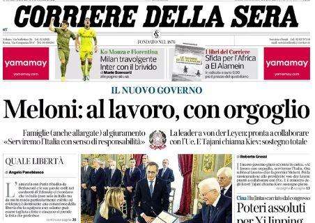 Il Corriere della Sera dopo la notte del Franchi: "Inter folle ma felice. Scintille negli spogliatoi"