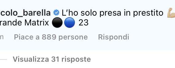 Barella-Materazzi, siparietto social: "La 23 presa solo in prestito"