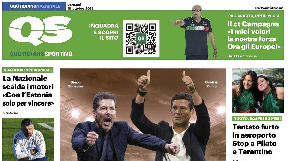 "L'amichevole a Bengasi fra Atletico e Inter è più di una partita", la prima pagina del Quotidiano Sportivo