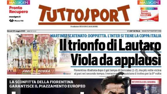 Tuttosport in prima pagina: "Il trionfo di Lautaro, Viola da applausi"