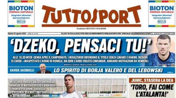 Stasera Inter-Genoa, Tuttosport in apertura: "Dzeko, pensaci tu!"