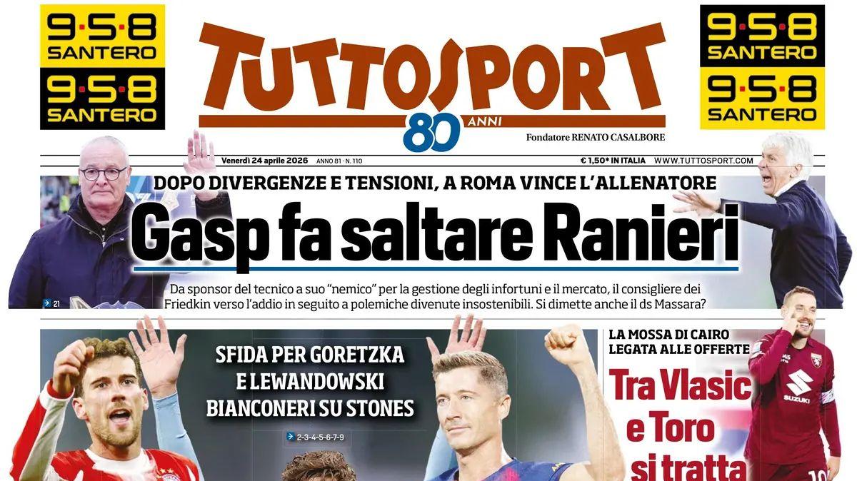 "Inter, riecco Koné per esaltare Calha. Il turco rimane il leader per il futuro": la prima pagina di TuttoSport