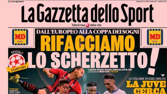 La Gazzetta dello Sport in apertura: "Lautaro, la grande sfida a Benzema e Vinicius"