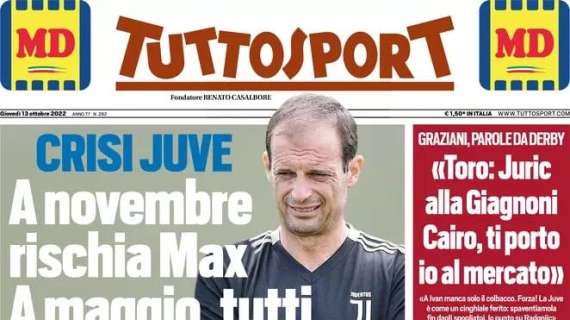 La prima pagina di Tuttosport: "Inter, pari show da big a Barcellona"