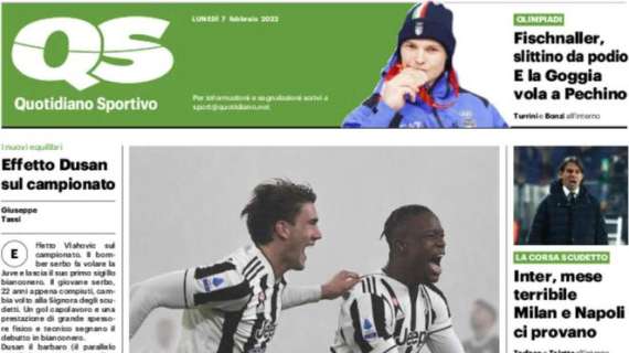 La prima pagina del QS: "Inter, mese terribile. Milan e Napoli ci provano"