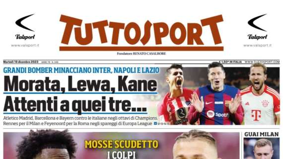 L'apertura di Tuttosport: "Inter-Juve, mercato per due: pronte le mosse scudetto"