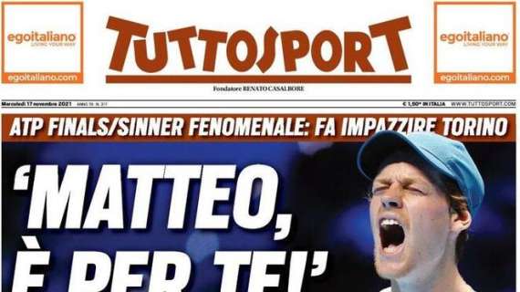 La prima pagina di Tuttosport: "Triplo colpo per l'Inter"