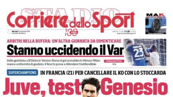 "Con Calhanoglu più equilibrio. Torna a esserci dal primo minuto": la prima pagina de Il Corriere dello Sport