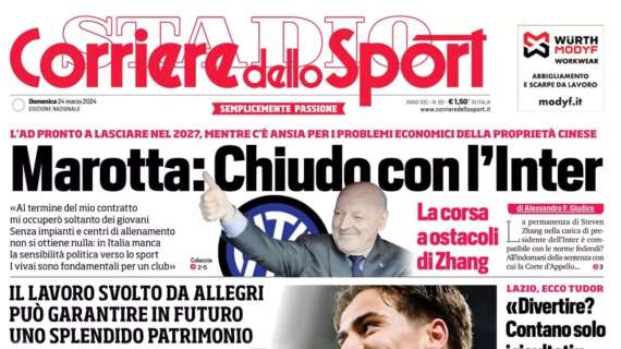 Marotta ha deciso: chiude con l'Inter. L'apertura del Corriere dello Sport