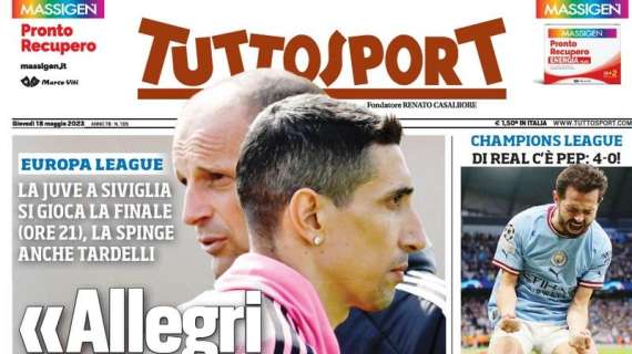 La prima pagina di Tuttosport: "InterCity per Istanbul"