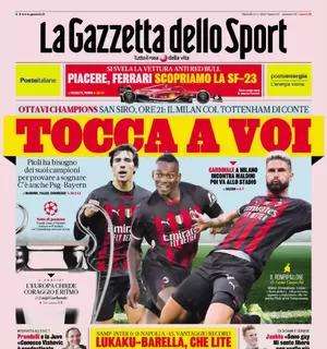 L'apertura della Gazzetta: "Lukaku-Barella, che lite". Inter, solo pari con la Samp