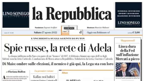 La Repubblica: "Tripletta Lazio, Olimpico amaro per Inzaghi e l'Inter"