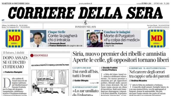 "Vado al massimo, è un Inter rock": l'apertura del Corriere della Sera