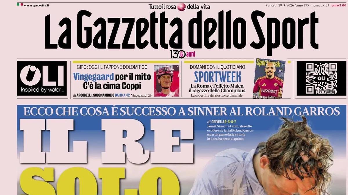 "Il re solo. Allegri al Napoli. I conti per Conte": la prima pagina de La Gazzetta dello Sport