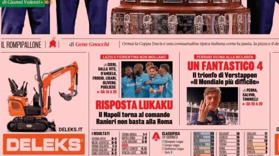 "Lukaku risponde all'Inter": la prima pagina de La Gazzetta dello Sport