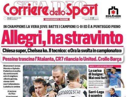 Il Corriere dello Sport in apertura: "Allegri ha stravinto, Lukaku in ombra"