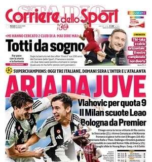 "Calhanoglu, Juve a rischio. Asllani salta anche Berna": la prima pagina de Il Corriere dello Sport