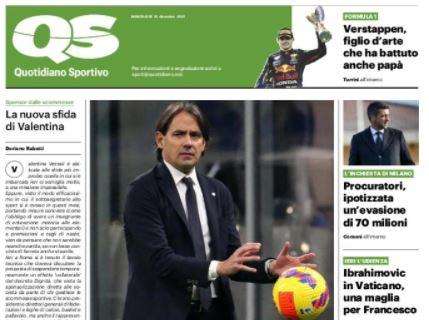 La prima pagina del QS: "Inter, il bello di Simone"