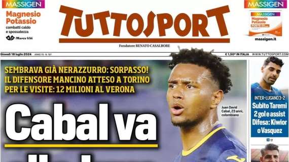 Cabal va alla Juve, Inter beffata: la prima pagina di Tuttosport