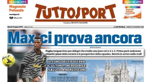 Ultimo saluto a Berlusconi, Tuttosport in apertura: "C'è solo un presidente"