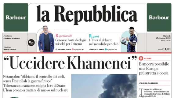 "Ripartenza Inter, Lautaro dà la scossa": l'apertura de La Repubblica
