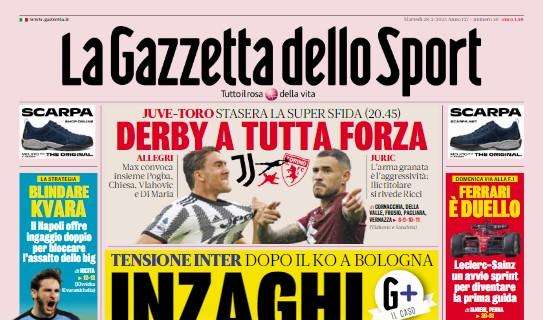 L'apertura de La Gazzetta dello Sport: "Inzaghi, ultimo treno"