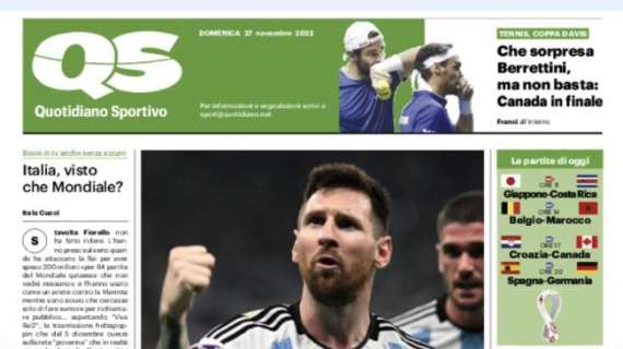 QS esalta Messi al Mondiale in prima pagina: "Come Diego, rivincita Leo"