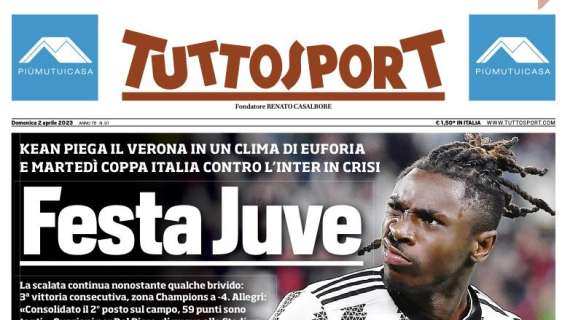 La prima pagina di Tuttosport: "Lukaku flop, sprofondo Inzaghi. Terzo ko di fila, fischi e alta tensione"
