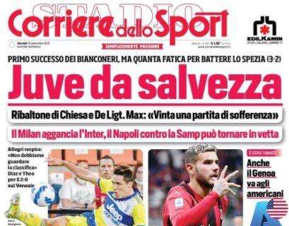 La prima pagina del Corriere dello Sport: "Juve da salvezza"