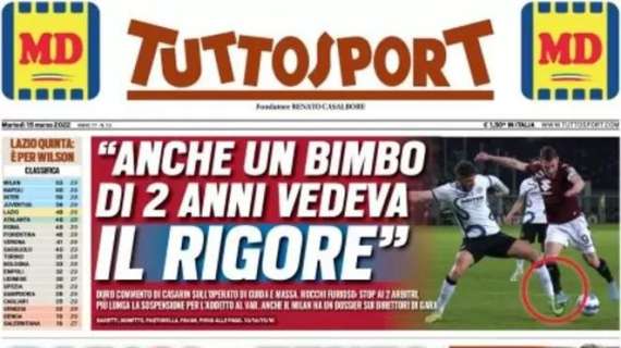 Tuttosport : "Anche un bimbo di 2 anni vedeva quel rigore"