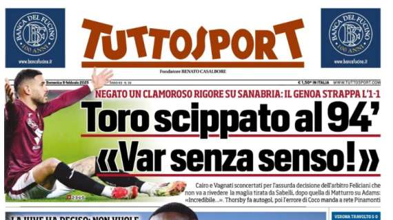 "Lautaro anti-crisi. Ma quanto soffre e contro le grandi!": l'apertura di Tuttosport