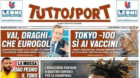L'apertura di Tuttosport, derby d'Italia anche sul mercato. "Kean, è Juve-Inter"