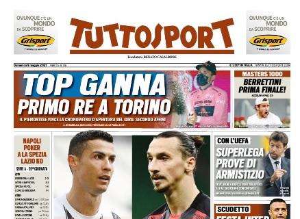 L'apertura di Tuttosport: "Festa Inter con 5 gol e tanti dubbi"