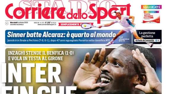 L'apertura del Corriere dello Sport è con un gioco di parole: "Inter finchè Thuram"