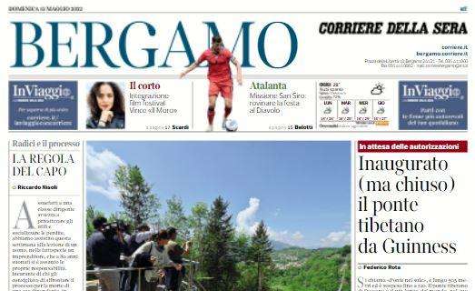Il Corriere di Bergamo in apertura: "Missione San Siro: rovinare la festa al Diavolo"