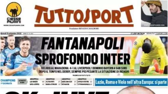 Tuttosport in prima pagina: "Sprofondo Inter"