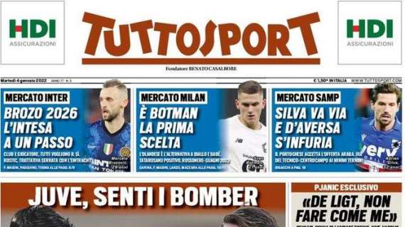 Tuttosport in apertura: "Brozo 2026, l'intesa a un passo"