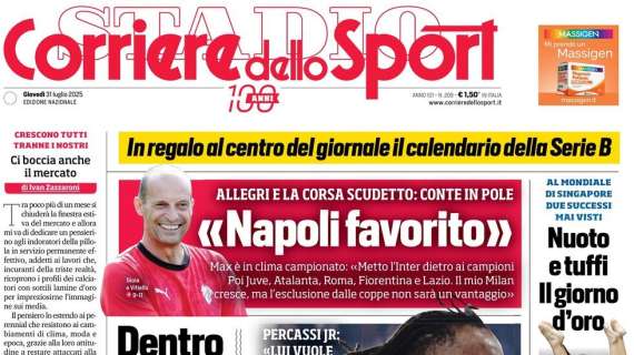 "Lookman, il finale. Ultimatum Inter, quando risponderà l'Atalanta": Corriere dello Sport in prima pagina