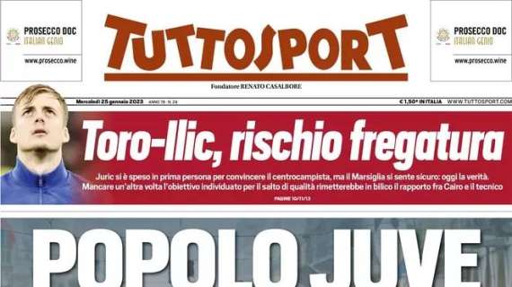 La prima pagina di Tuttosport: "Popolo Juve, cresce la rivolta"