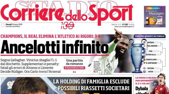 "Non torna", la prima pagina del Corriere dello Sport su Agnelli-Juventus