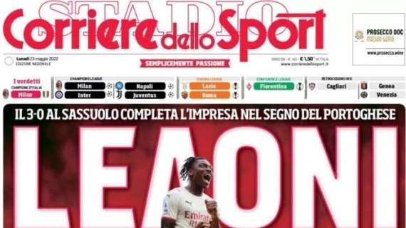 Il Corriere dello Sport in apertura: "Leaoni, Milan campione dopo 11 anni"