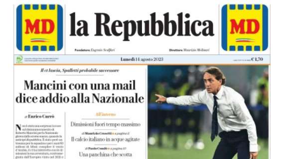 Italia, Mancini si dimette. La Repubblica: "Addio con una mail"